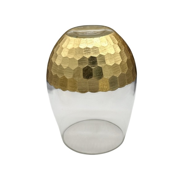 Gold Honeycomb Stemless 18oz Wine Glasses Set of 4 - Picture 5 of 5